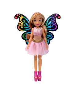 Шарнирная кукла BTW Scratch Art Wings Флора с крыльями для скретчинга 24 см Winx club