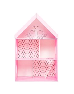 Дом для кукол Птичка Розовый 3 этажа дерево без ящика ДПР02 Avalon