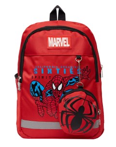 Детский рюкзак Человек паук с кошельком с принтами красный Bags-art