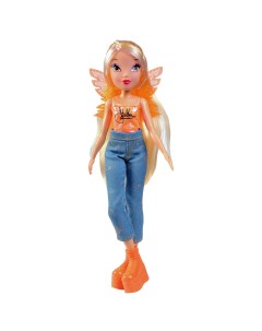 Кукла шарнирная Club Стелла в джинсах с крыльями 24 см IW01322203 Winx club