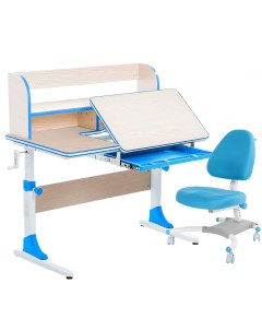 Комплект парта Study 100 Lux клен голубой с голубым креслом Figra Anatomica