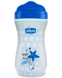 Детская бутылочка Glowing Mug 14 месяцев 266 мл цвет голубой Chicco