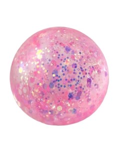 Игрушка мячик антистресс сквиш эластичный с блестками розовый Nobrand
