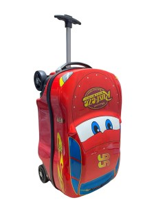 Детский чемодан на колесах S АВС пластик мультгерои Маквин красный Bags-art