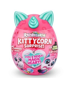 Игровой набор Rainbocorns Kittycorn Surprise сюрпризы в яйце голубые ушки и рог Zuru