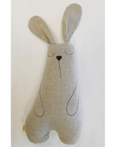 Мягкая игрушка подушка сплюшка кролик Зайка из льна Саваня