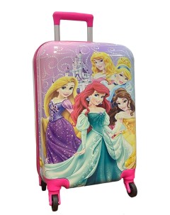 Детский чемодан на колесах АВС пластиковый IMPREZA размер M розовый принцесса Bags-art