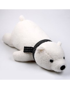 Мягкая игрушка подушка Медведь 60 см цвет белый Nobrand