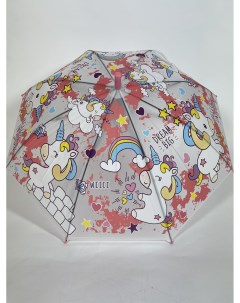 Зонт полуавтомат детский Единорог коралловый Rainproof