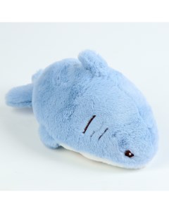 Мягкая игрушка Кот в костюме акулы 25 см цвет голубой Nobrand