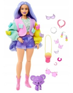Кукла Экстра с лавандовыми волосами с аксессуарами и питомцем коалой HKP95 Barbie