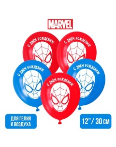 Воздушные шары С Днём Рождения Человек паук 5 шт 12 Marvel