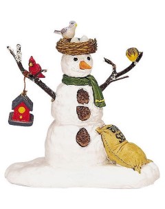 Фигурка Веселый снеговик с птичьим гнездом 7 см 32731 Lemax