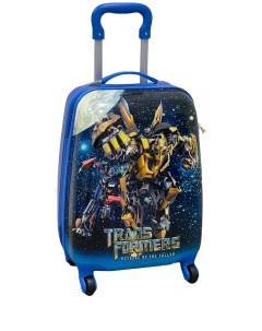 Детский чемодан мультгерои 2023 на колесах пластиковый синий Bags-art