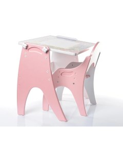Набор детской мебели стул стол мольберт Трансформер Буквы Цифры розовый Tech kids