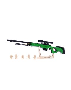 Деревянная модель винтовки AWP в сборе стреляет резинками складываются сошки игрушка Arma.toys