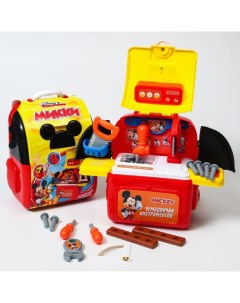 Набор строителя с инструментами игровой чемоданчик рюкзак с инструментами Микки Маус Disney