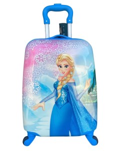 Детский чемодан мультгерои 2023 на колесах пластиковый голубой Bags-art