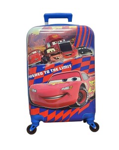 Детский чемодан на колесах АВС пластиковый IMPREZA размер M синий тачка финиш Bags-art
