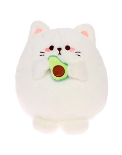 Мягкая игрушка Котик с авокадо цвет белый 35 см 214 35 Бел Maxitoys
