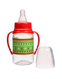 Бутылочка для кормления Снежинки 150 мл цилиндр с ручками Mum&baby