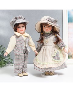Кукла коллекционная Парочка Катя и Петя BR16126C кармашек сердечко набор 2 шт 30 см Кнр