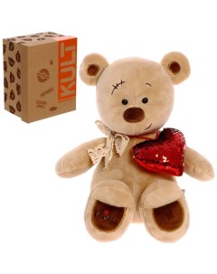 Мягкая игрушка Медведь Misha с сердцем 30 см Kult of toys