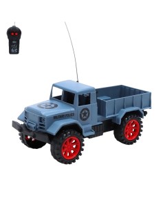 Грузовик радиоуправляемый Военный работает от батареек синий 111 1A Кнр