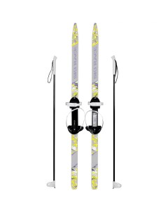 Лыжный комплект подростковый SKI RACE 150 см с палками 110 см серый Цикл