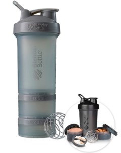 Шейкер с контейнерами и таблетницей ProStak Full Color 624 мл pebble grey Blenderbottle