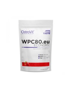 Сывороточный протеин WPC80 eu Economy 700 грамм клубника Ostrovit