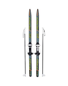 Лыжи подростковые Ski Race с палками стеклопластик унив крепление 140 105 Олимпик