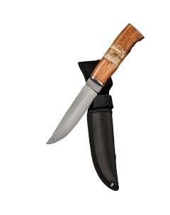Нож охотничий Барди лезвие 14 см в чехле деревянная рукоять с пробковой вставкой Bazar