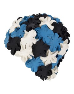 Шапочка для плавания Petal Cap Flowers blue white black Fashy