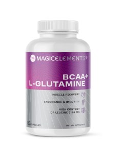 Аминокислоты BCAA L Glutamine БЦАА 180 капсул Magic elements