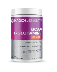 Аминокислоты BCAA L Glutamine БЦАА порошок 300 гр апельсин Magic elements
