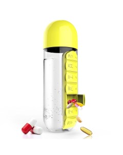 Бутылка Pill Organizer Bottle 600 мл yellow Asobu