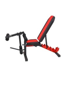 Универсальная атлетическая скамья Orion керл для ног чёрно красная Sportlim