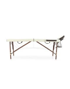 Массажный стол складной деревянный JF AY01 2 х секционный кремовый коричневый Med-mos