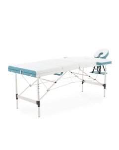 Массажный стол складной алюминиевый JFAL01A 3 х секционный белый бирюзовый PA3 Med-mos