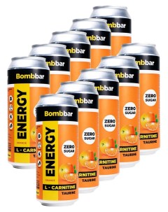 Энергетик напиток с Л карнитином ENERGY Апельсин 15шт по 500мл Bombbar
