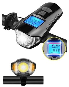 Велосипедный светодиодный фонарь со спидометром и встроенным аккумулятором Melarto