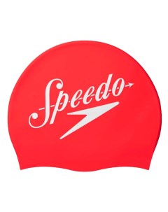 SLOGAN PRINT CAP Шапочка для плавания Красный Белый Speedo