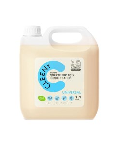 Экологичное моющее универсальное жидкое средство эко гель для стирки белья 3л Cleeny