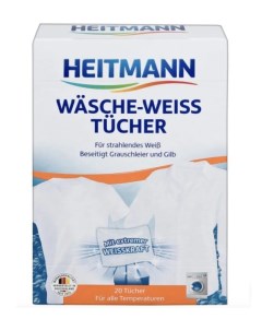 Салфетки для стирки Белого белья Heitmann 20 шт Brauns-heitmann gmbh & co. kg