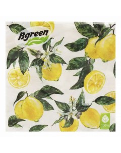 Салфетки бумажные Лимоны 3 слоя 20 шт Bgreen