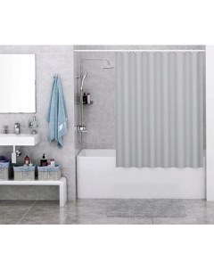 Штора для ванной комнаты Серая 170х180 см Mirus group