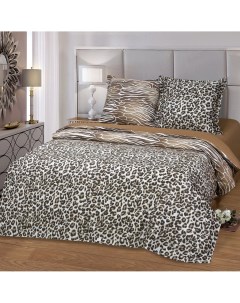 Комплект постельного белья Премиум евро леопард Домашняя мода