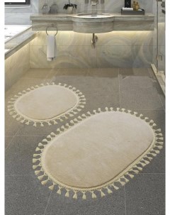 Набор ковриков для ванной POST DOKUMA OVAL SACAKLI св беж 50х60 1шт 60х100 1шт Karven
