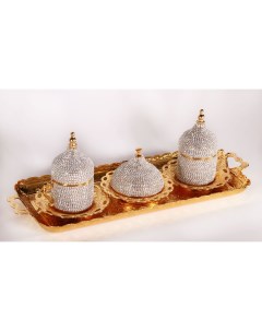 Кофейный набор на 2 персоны алмазная серия золото Shampurs